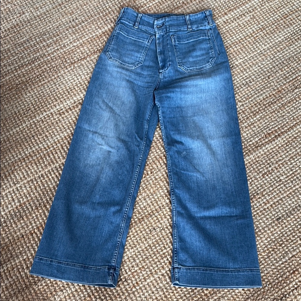 Maeve Blue Flare Wide Leg Jeans